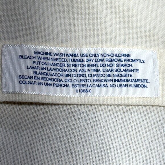 Stafford Wrinkle-Free Button Down Short Sleeve Dress Shirt Cream Oxford 90's XL - Picture 6 of 7